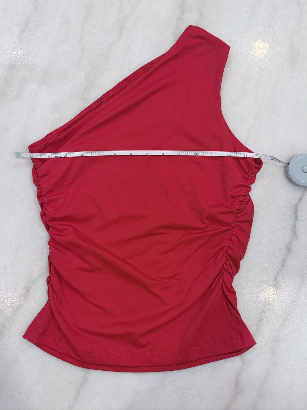 Red One-Shoulder Top (Small) - Picture 4 of 6